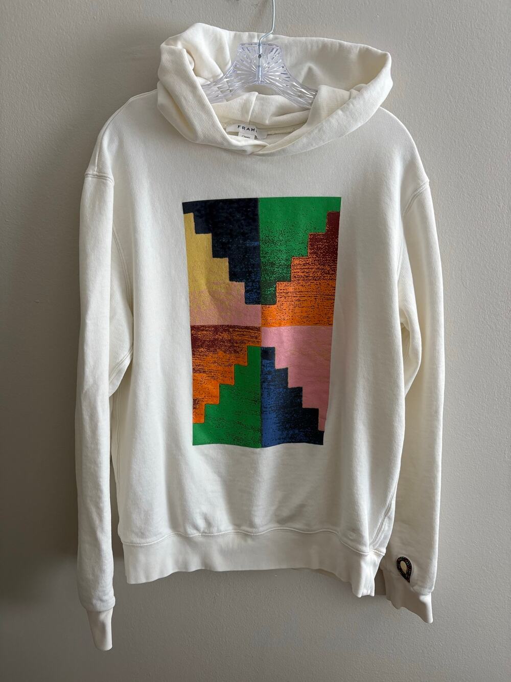 FRAME Men’s Pyramid Graphic Classic Fit Hoodie Size S
